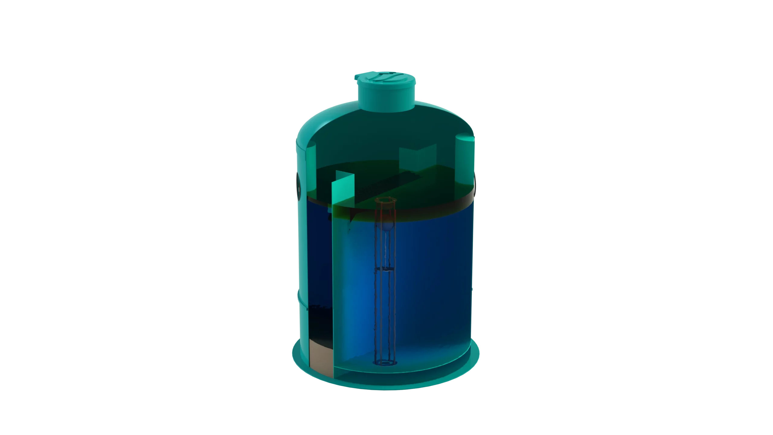 Separador de Hidrocarburos sin BYPASS OilBase100-30 l/s D2000 H3100 Ø250 con decantador 3000L