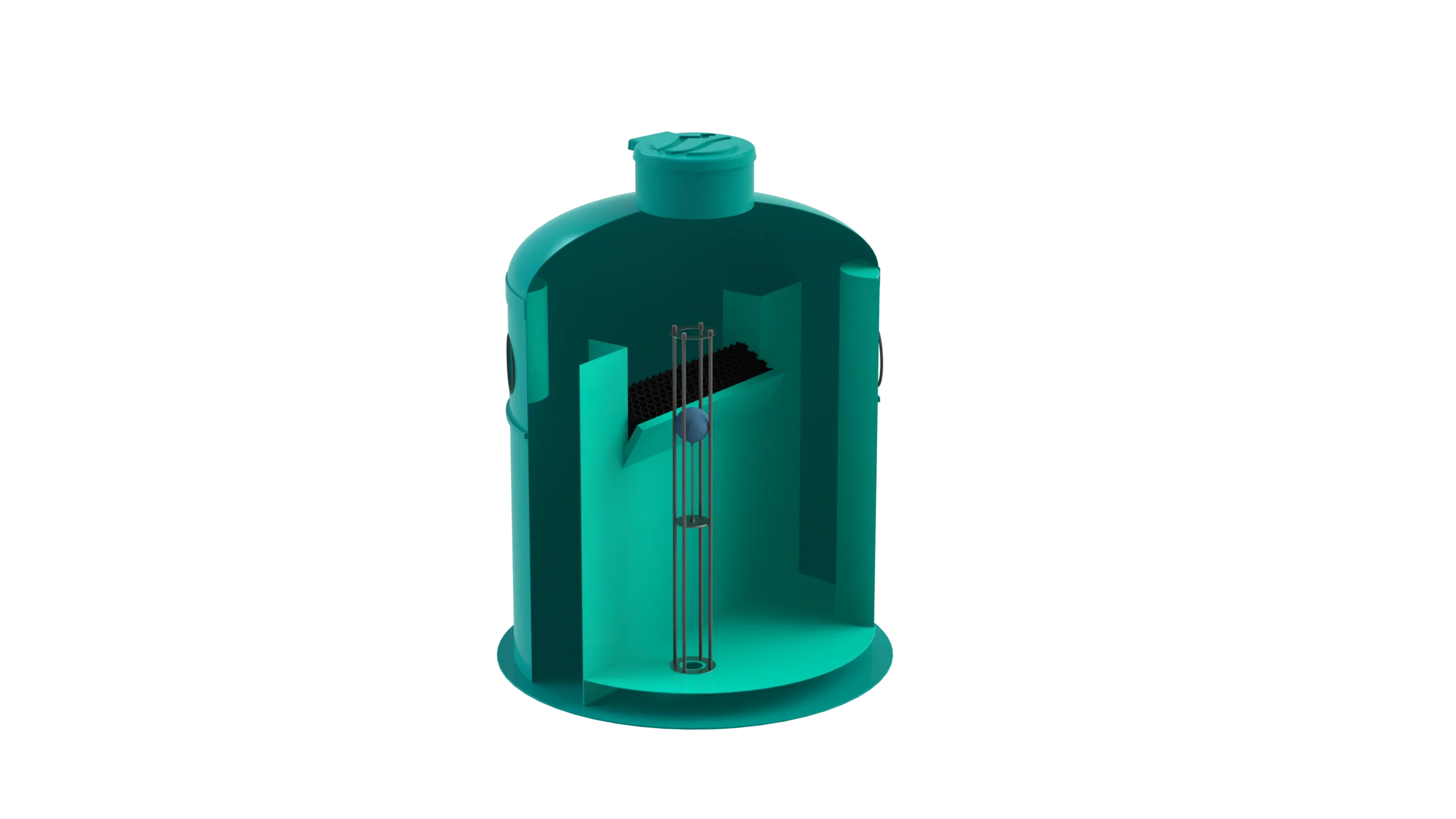 Separador de Hidrocarburos sin BYPASS OilBase100-35 l/s D2400 H2750 Ø315 con decantador 3500L