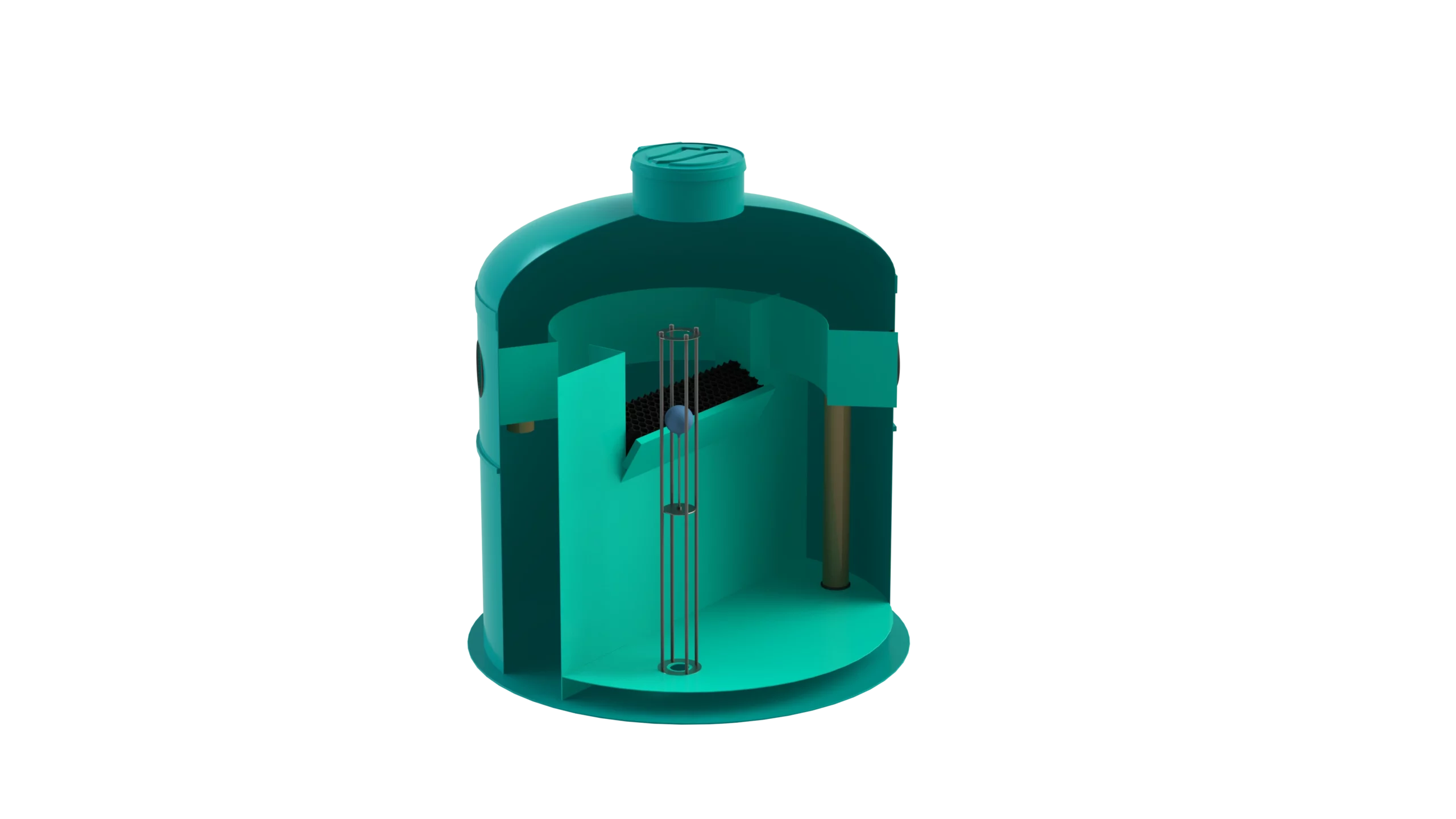 Separador de Hidrocarburos con BYPASS OilBase100-35/175 D2400 H2750 Ø400 con decantador 3500L