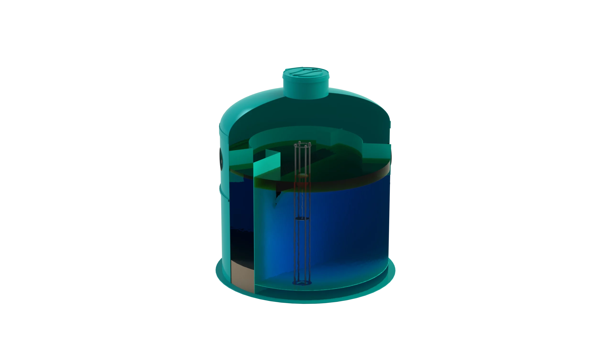 Separador de Hidrocarburos con BYPASS OilBase100-35/175 D2400 H2750 Ø400 con decantador 3500L