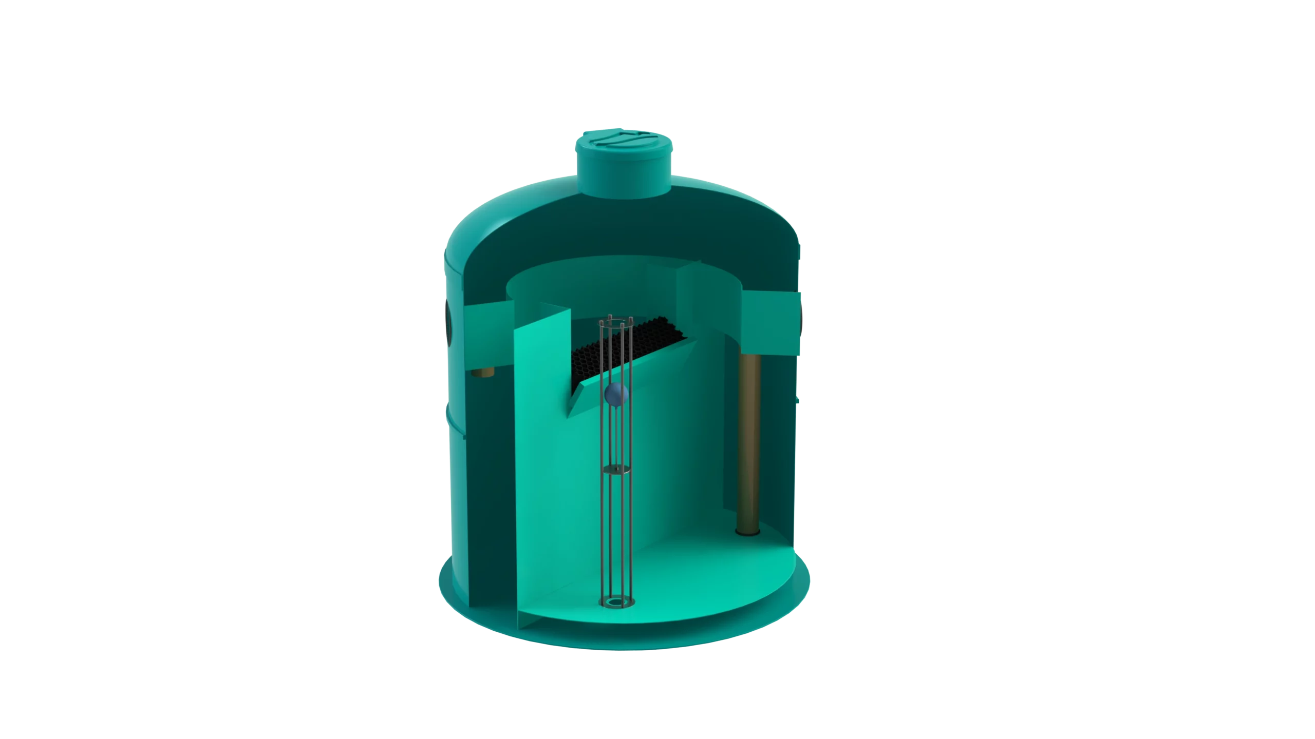 Separador de Hidrocarburos con BYPASS OilBase100-40/200 D2400 H2950 Ø400 con decantador 4000L