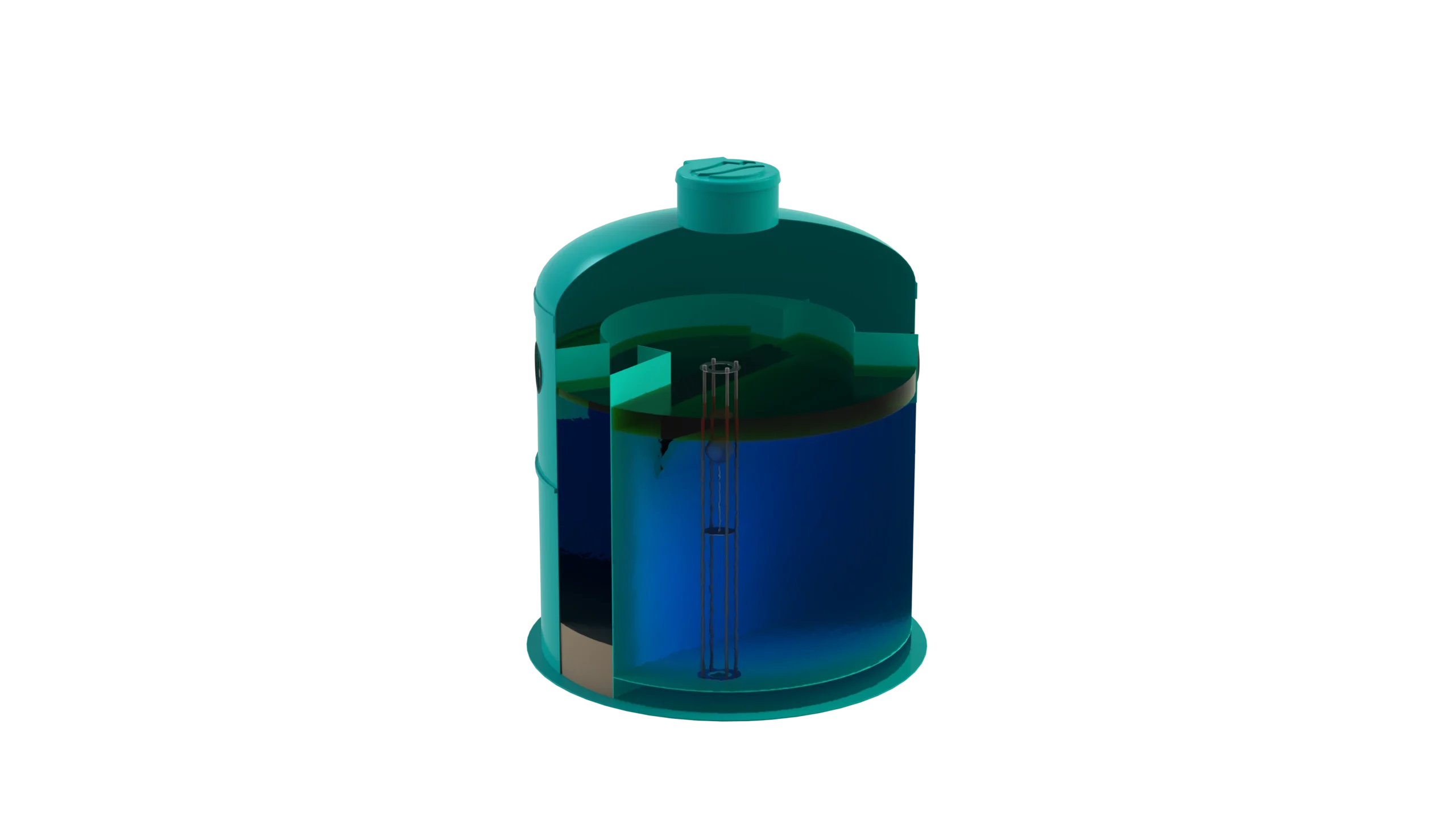 Separador de Hidrocarburos con BYPASS OilBase100-40/200 D2400 H2950 Ø400 con decantador 4000L