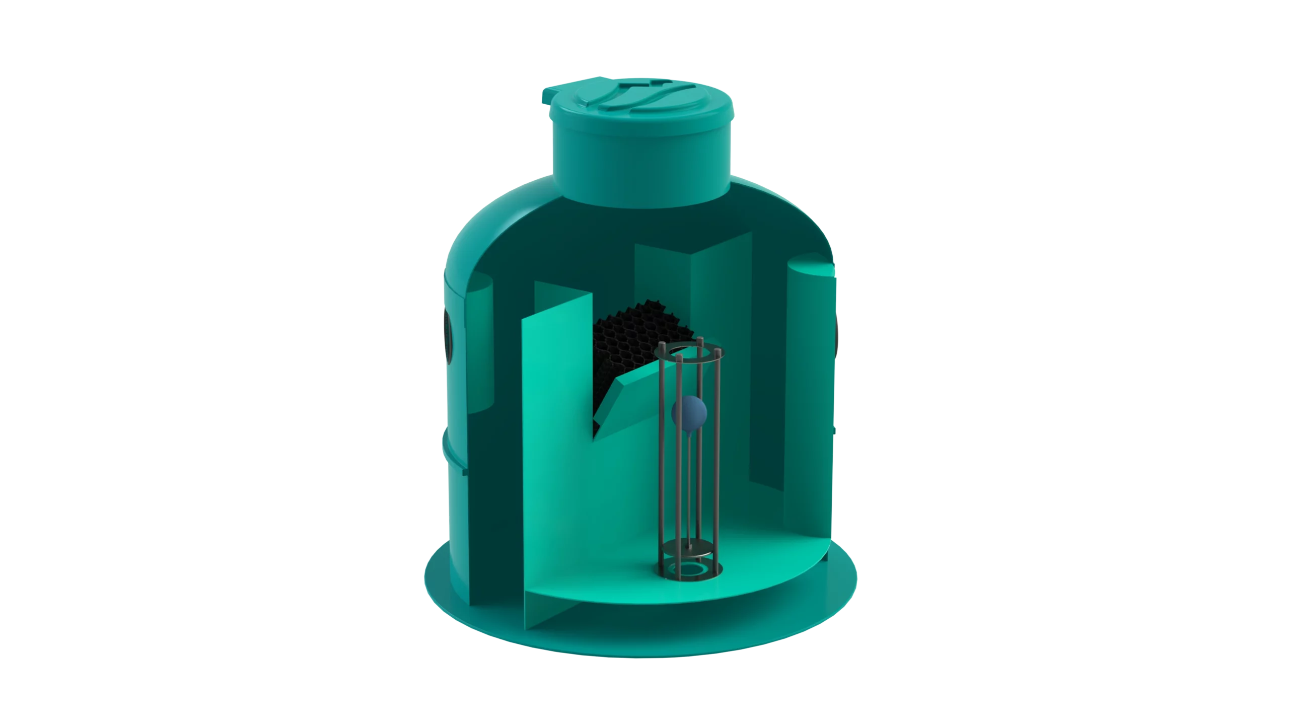 Separador de Hidrocarburos sin BYPASS OilBase100-6 l/s D1400 H2000 Ø160 con decantador 600L