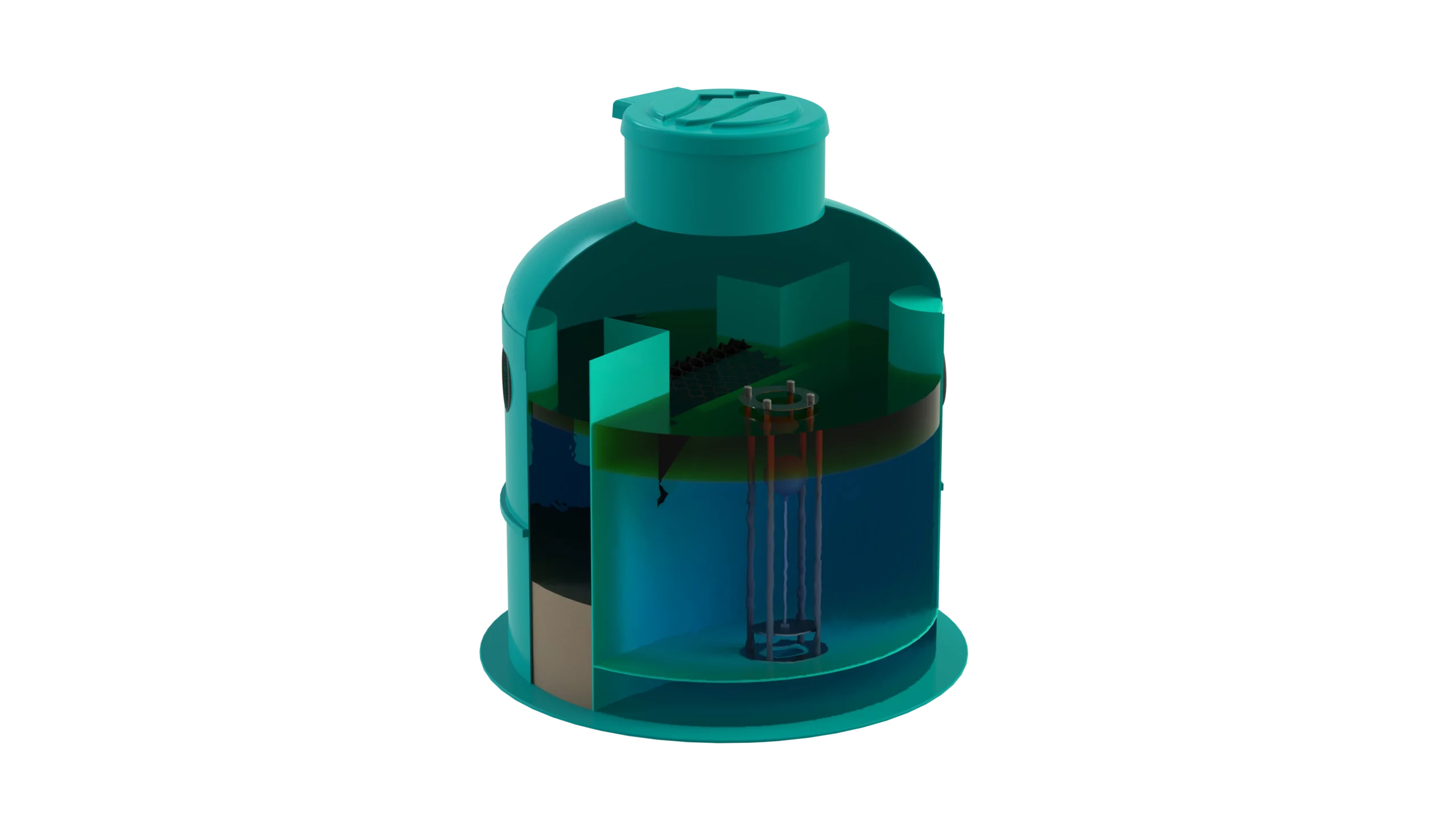 Separador de Hidrocarburos sin BYPASS OilBase100-6 l/s D1400 H2000 Ø160 con decantador 600L