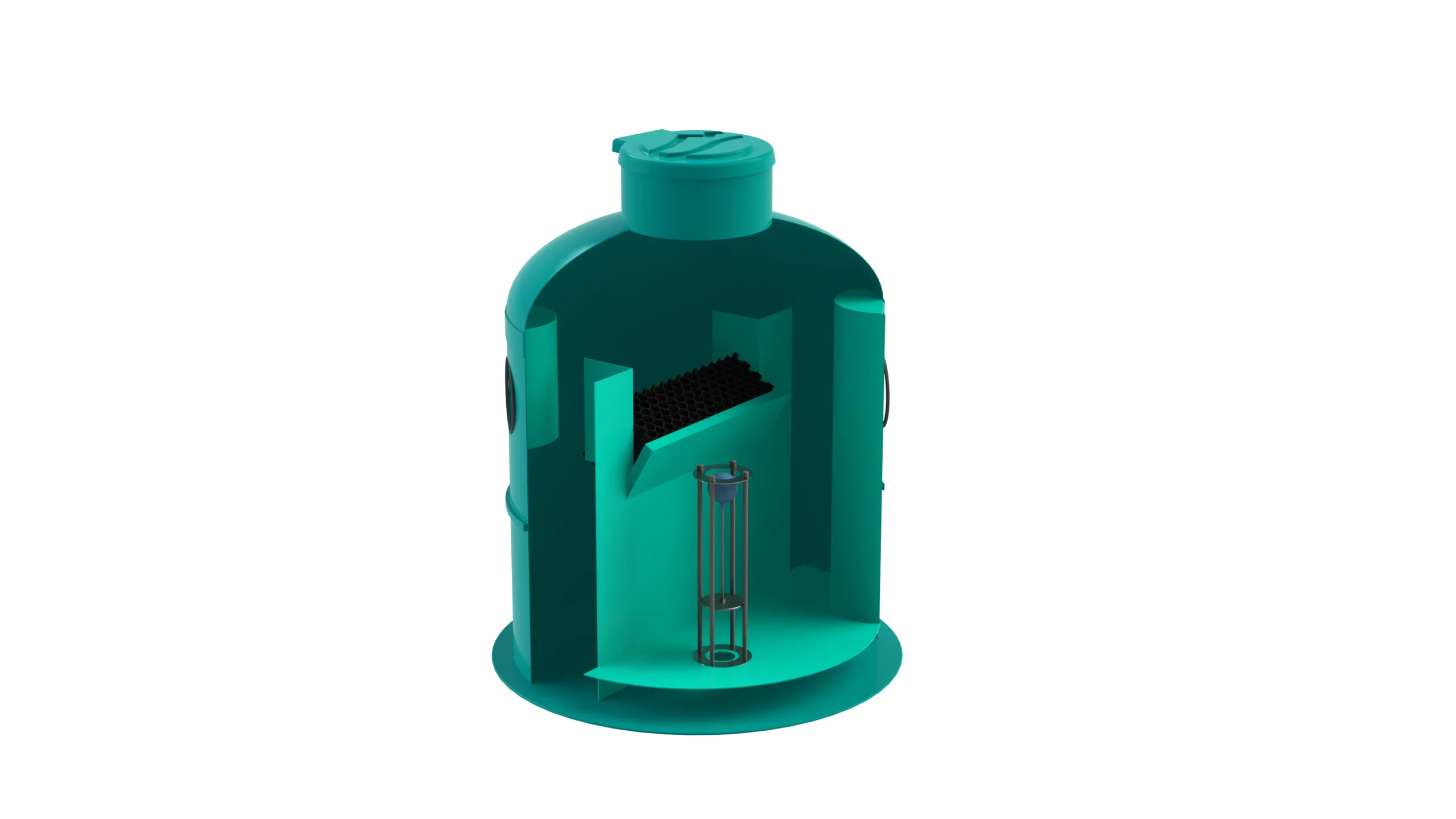 Separador de Hidrocarburos sin BYPASS OilBase100-8 l/s D1600 H2050 Ø160 con decantador 800L