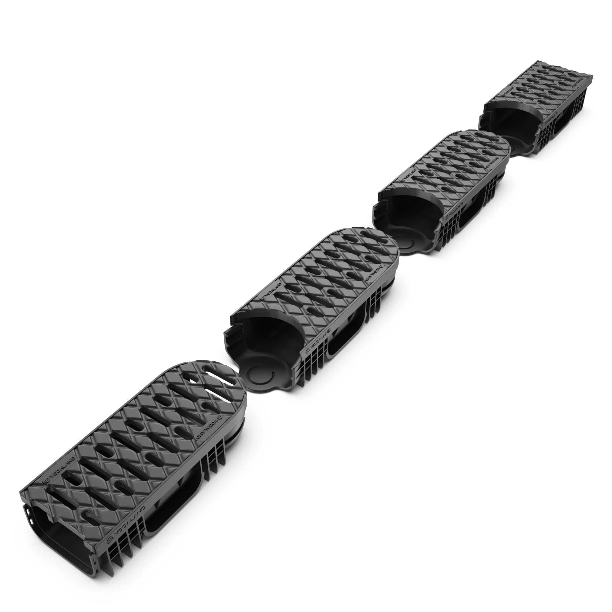 Canal de Plástico Easy Curve BETA con Rejilla de Plástico Negro (pack de 4 piezas)