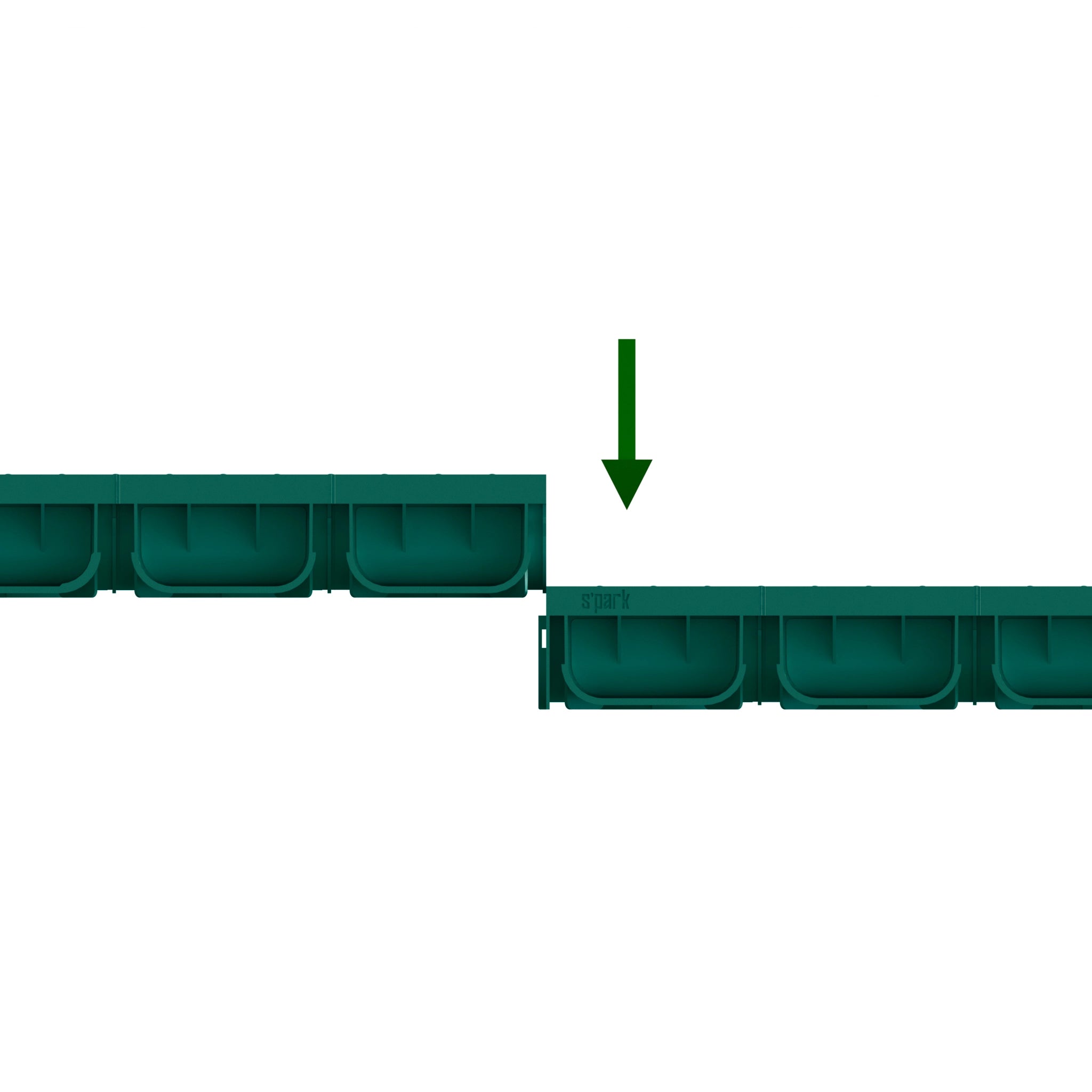 Canal de Plástico Easy 2 con Rejilla de Plástico Color Verde