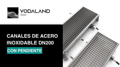 Canales de Acero Inoxidable con Pendiente DN200