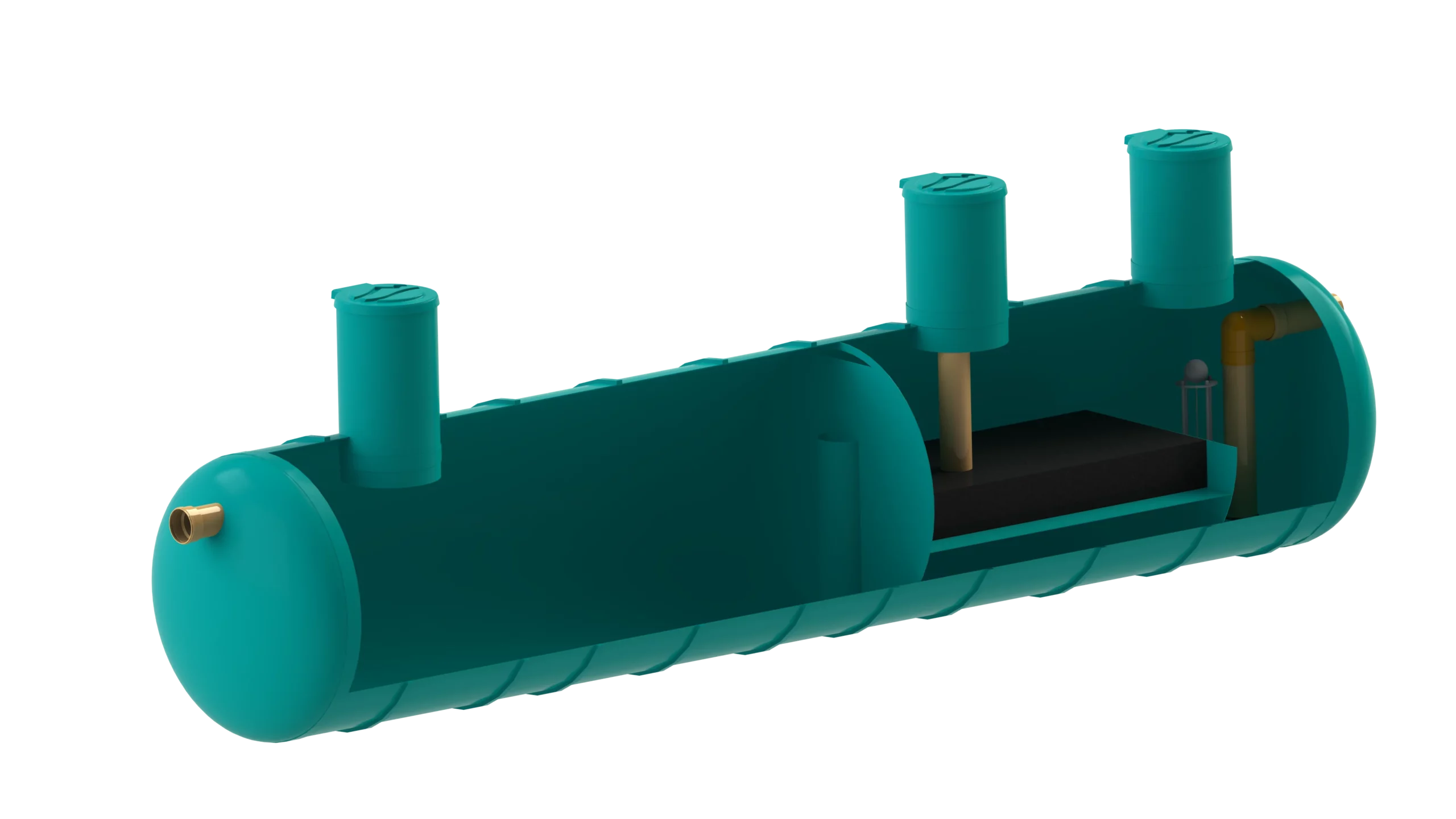 Separador de Hidrocarburos Horizontal sin BYPASS OilBaseH100-100 l/s D2000 L8500 Ø315 con decantador 10000L