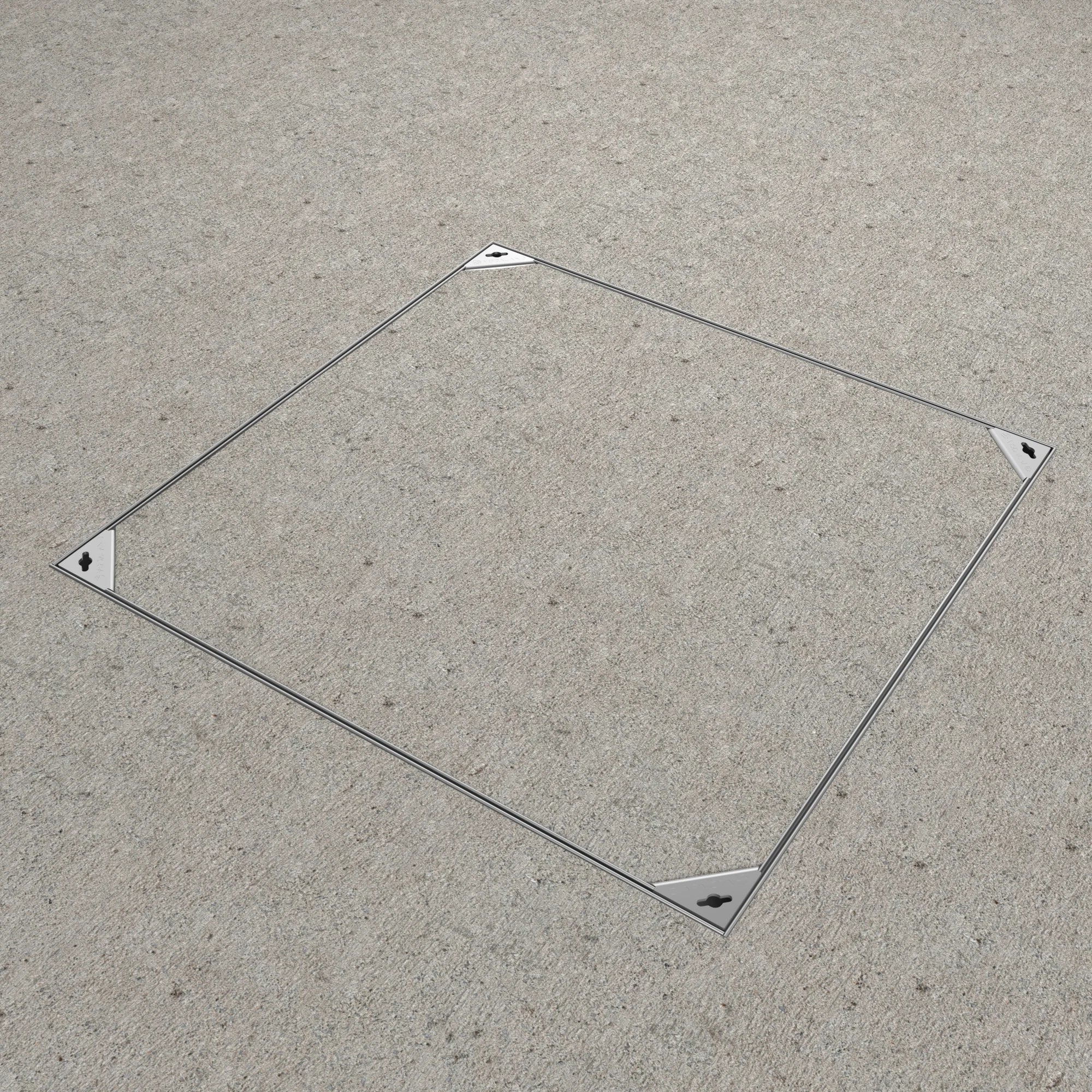 Tapa con marco 50x50 cm rellenable de acero galvanizado B125