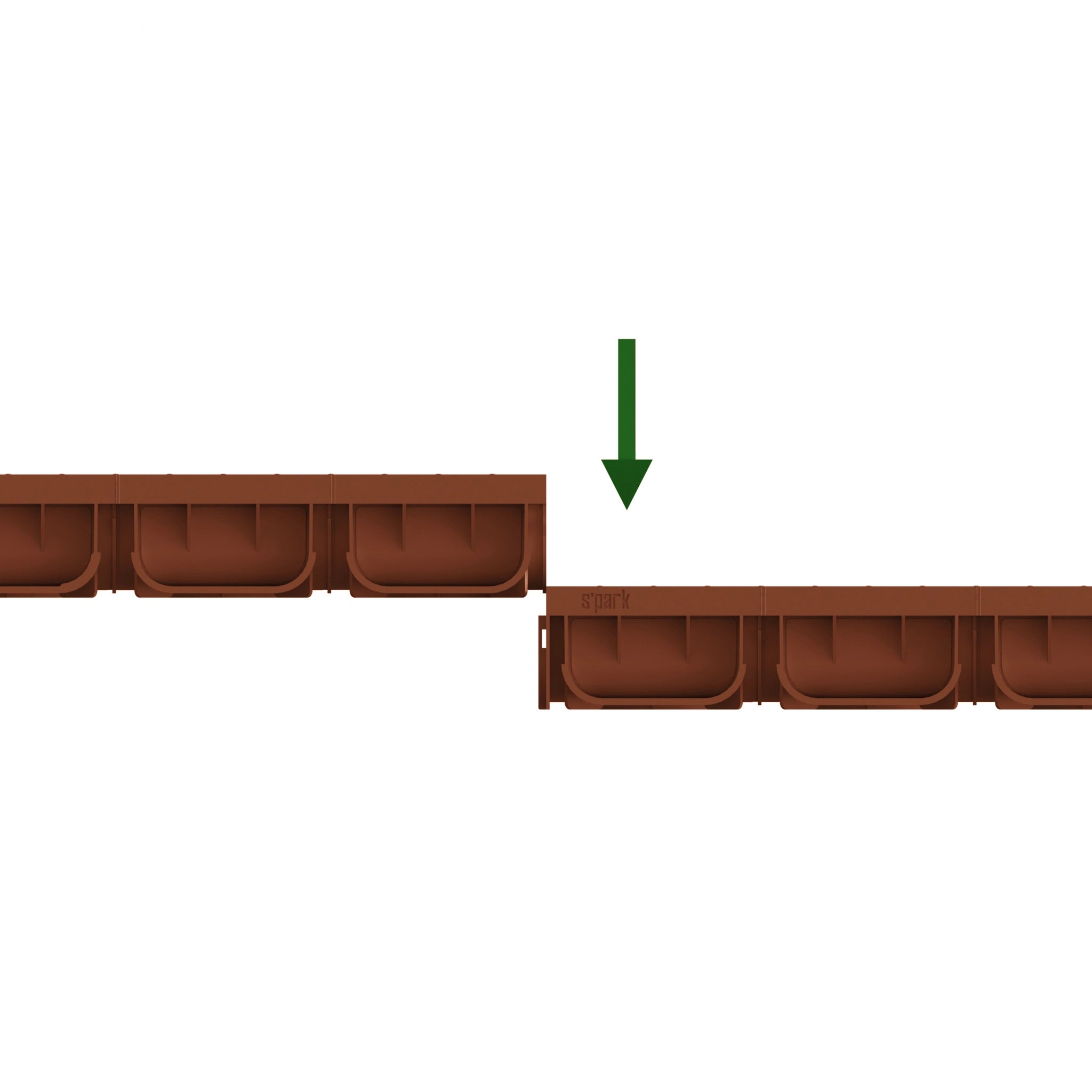 Canal de Plástico Easy 2 con Rejilla de Plástico Color Terracota