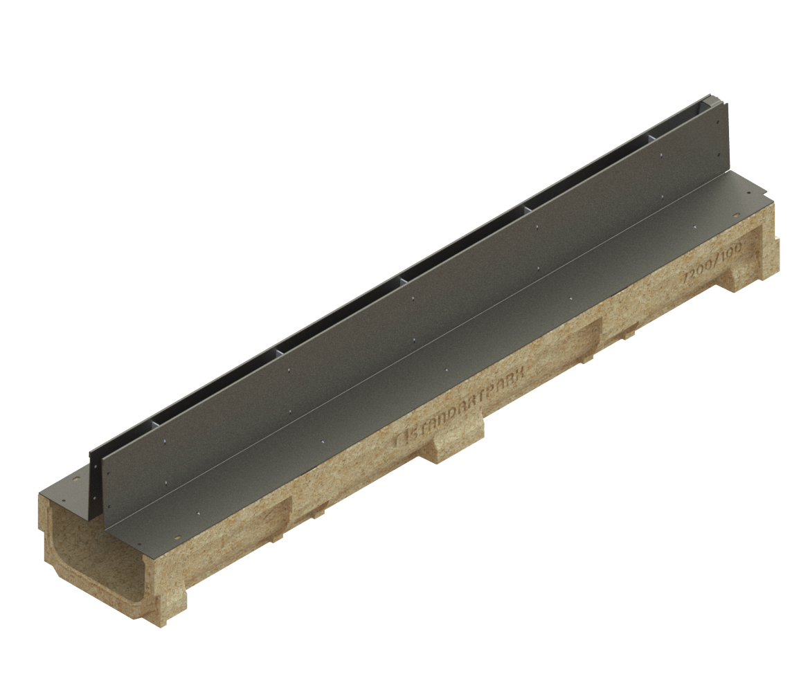 Canal de Hormigón Polímero BASE DN150 con SLOT H100 de Acero Galvanizado