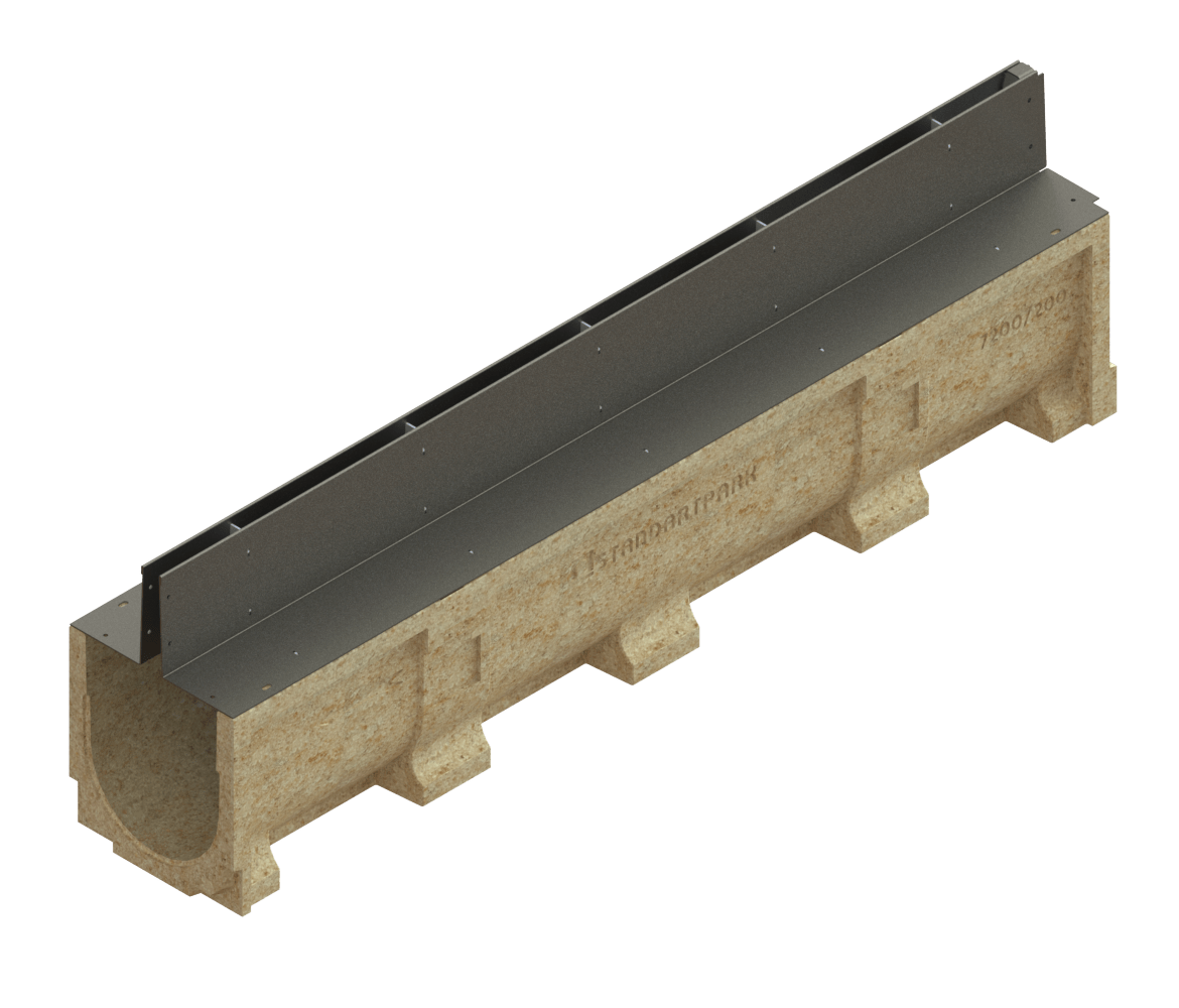 Canal de Hormigón Polímero BASE DN150 con SLOT H100 de Acero Galvanizado