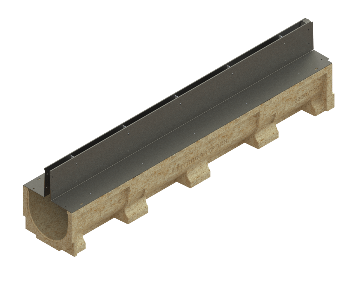 Canal de Hormigón Polímero BASE DN150 con SLOT H100 de Acero Galvanizado