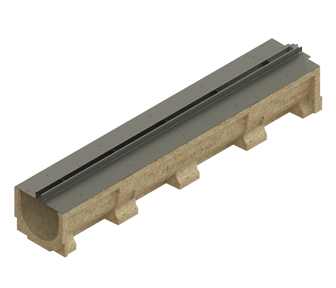 Canal de Hormigón Polímero BASE DN150 con SLOT H25 de Acero Galvanizado