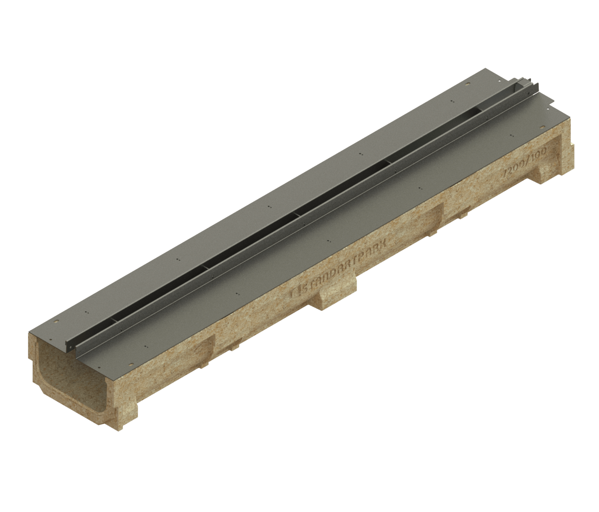 Canal de Hormigón Polímero BASE DN150 con SLOT H25 de Acero Galvanizado