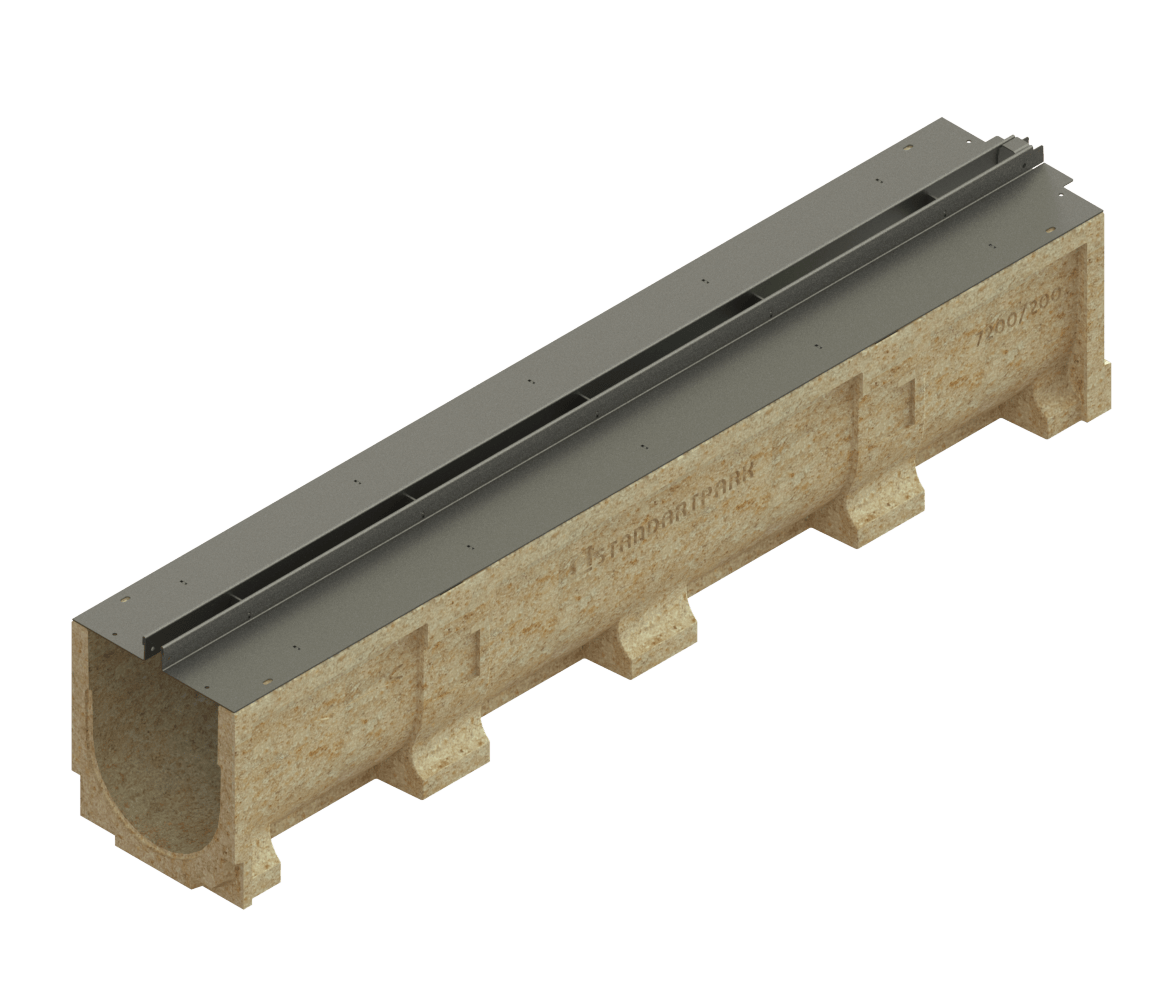 Canal de Hormigón Polímero BASE DN150 con SLOT H25 de Acero Galvanizado