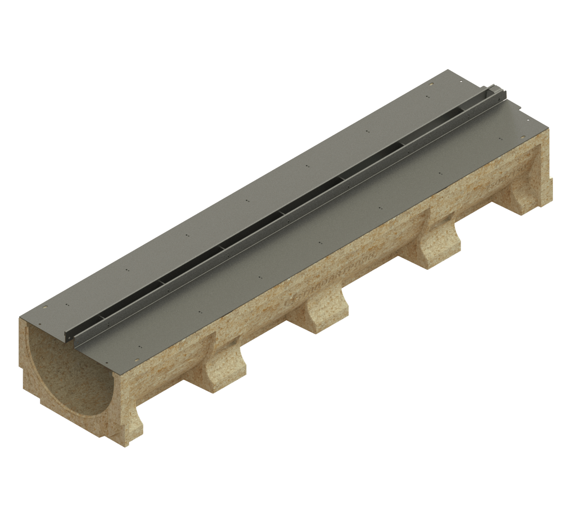 Canal de Hormigón Polímero BASE DN200 con SLOT H25 de Acero Galvanizado