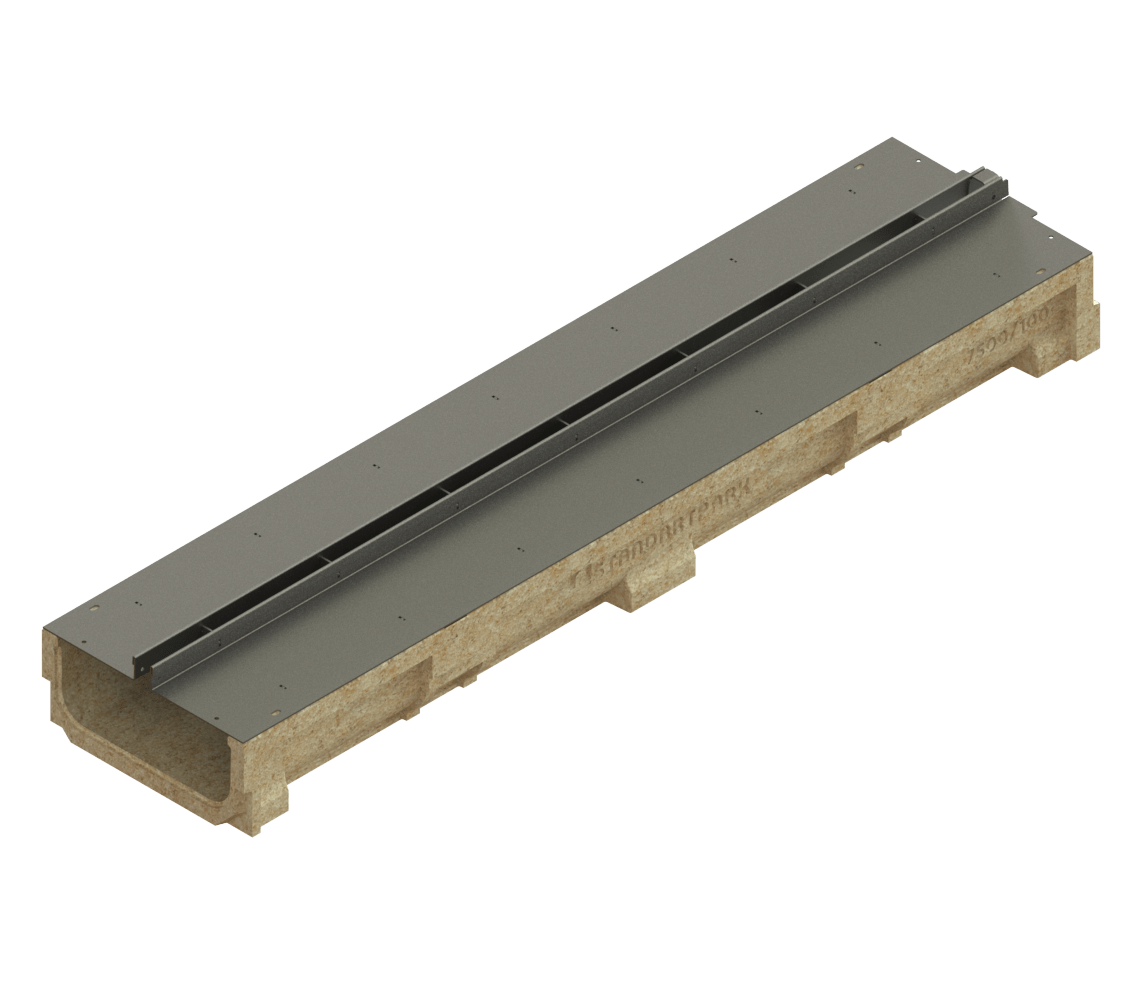 Canal de Hormigón Polímero BASE DN200 con SLOT H25 de Acero Galvanizado