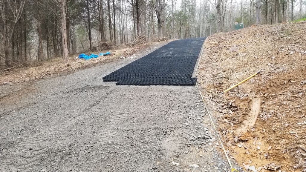 Instalación de entrada con grava