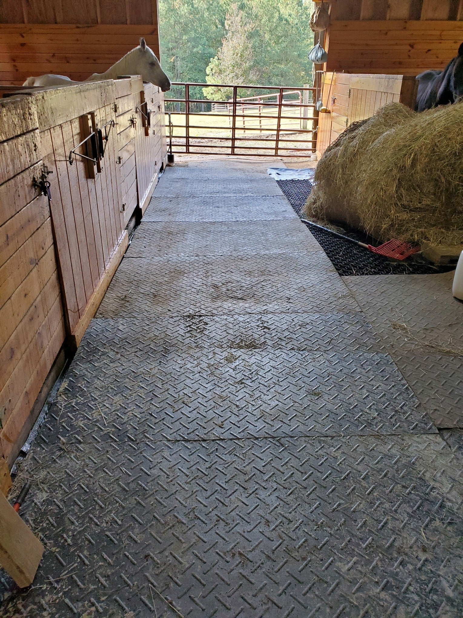 Base para establo con alfombrillas