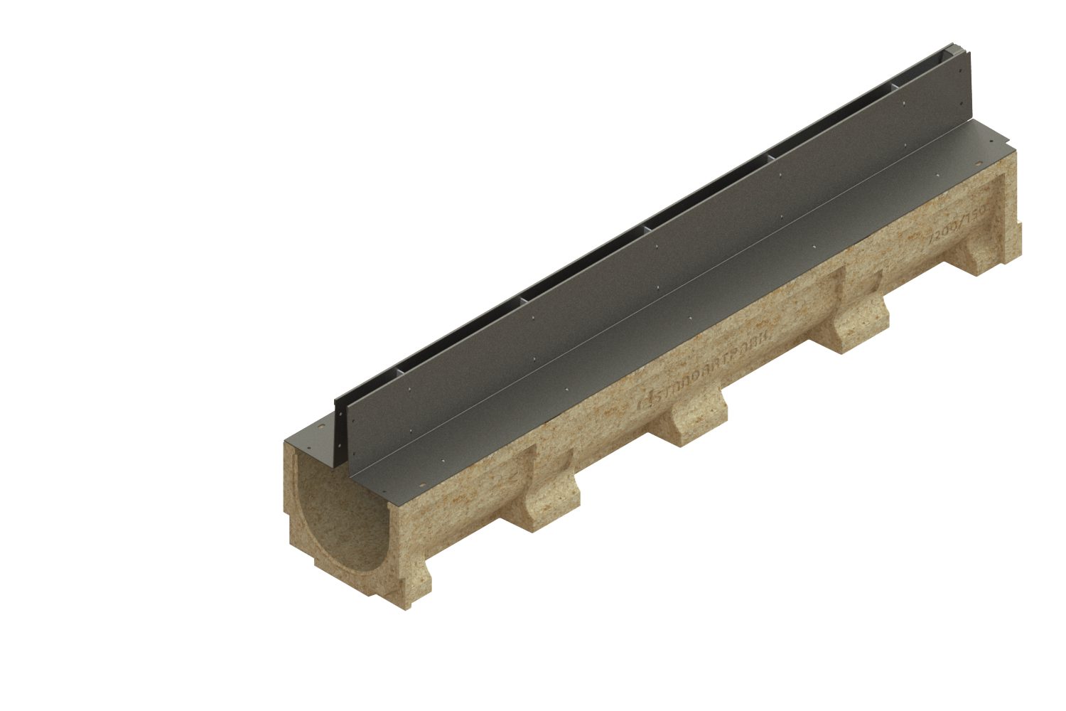 Canales de hormigón polímero DN150 con SLOT H100 galvanizado